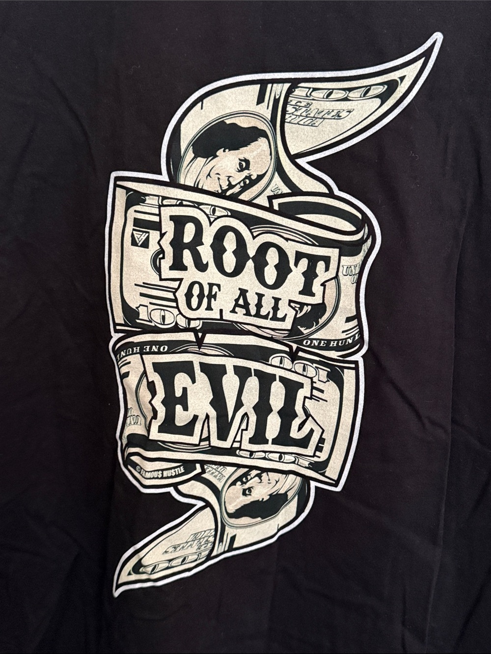 Hanes Black "Root of All Evil" Graphic Tee - Picture 3 of 5